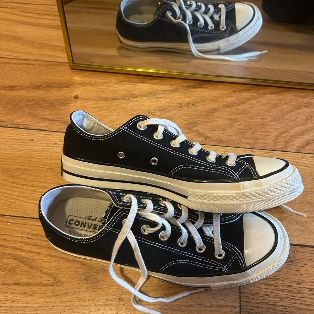 Converse Black and White Low-Top Shoes